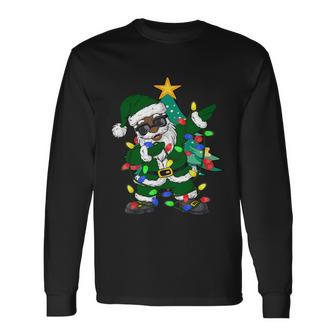 African American Santa Claus Ugly Christmas Pajamas 2021 Long Sleeve T-Shirt - Monsterry CA