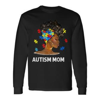 African Black Autism Mom Afro Mother Autism Awareness Mama Long Sleeve T-Shirt T-Shirt | Mazezy