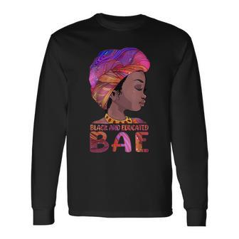 African Queen Girls Bae Black Educated Black History Month Long Sleeve T-Shirt - Seseable