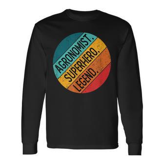 Agronom Superheld Legende Retro-Stil Langarmshirts, Agrar-Fan Vintage Look - Seseable