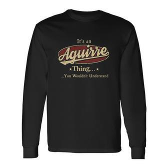 Aguirre Last Name Aguirre Name Crest Long Sleeve T-Shirt - Seseable