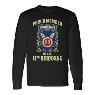 Airborne For Men Proud Member Of The 11Th Airborne Long Sleeve T-Shirt - Seseable