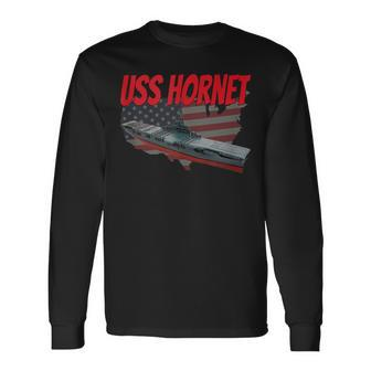 Aircraft Carrier Uss Hornet Cvs-12 Veterans Grandpa Dad Son Long Sleeve T-Shirt - Seseable