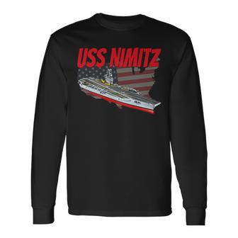 Aircraft Carrier Uss Nimitz Cvn-68 For Grandpa Dad Son Long Sleeve T-Shirt | Seseable CA