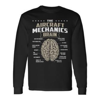 The Aircraft Mechanics Brain Airplane Maintenance Aviation Long Sleeve T-Shirt T-Shirt | Mazezy