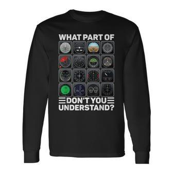 Airline Aircraft Airplane Pilot Tools Instruments Indicators Long Sleeve T-Shirt T-Shirt | Mazezy