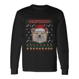 Akita Inu Dog Merry Woofmas Ugly Christmas Sweater Meaningful Long Sleeve T-Shirt - Monsterry