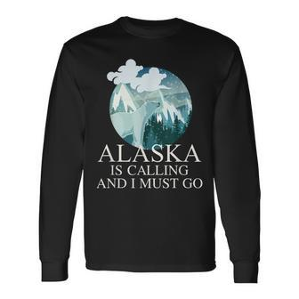 Alaska Polar Bear Alaska Is Calling And I Must Go Men Women Long Sleeve T-shirt Graphic Print Unisex - Seseable