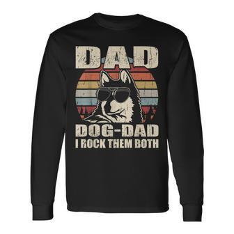 Alaskan Klee Kai Dad And Dog Dad I Rock Them Both Vintage Long Sleeve T-Shirt - Seseable