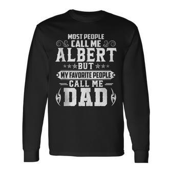 Albert Name Fathers Day Personalized Men Dad Long Sleeve T-Shirt - Thegiftio