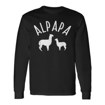 Alpapa Alpaka Herren Langarmshirts, Lustiges Vatertag Geburtstagsgeschenk für Papa - Seseable