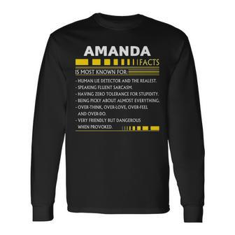Amanda Name Amanda Facts V2 Long Sleeve T-Shirt - Seseable