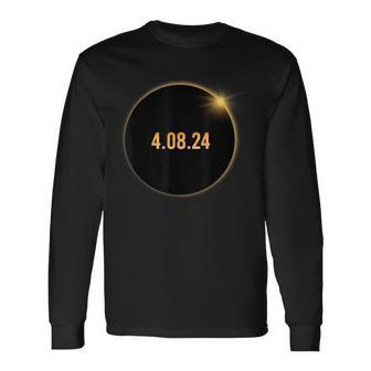 America Totality 04 08 24 Total Solar Eclipse 2024 Long Sleeve T-Shirt | Mazezy