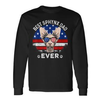 American Flag 4Th Of July Sphynx Dad Cat Lovers Long Sleeve T-Shirt T-Shirt | Mazezy