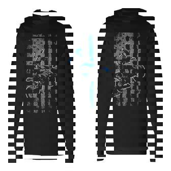 American Flag Four Wheeler Quad Atv Riding Long Sleeve T-Shirt | Mazezy