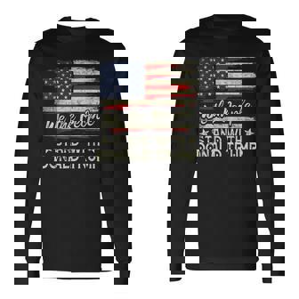 American Flag We The People Stand With Donald Trump 2024 Long Sleeve T-Shirt - Seseable