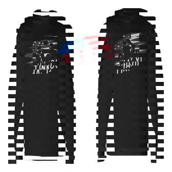 American Flag Thank You Veterans Proud Veteran V5 Long Sleeve T-Shirt | Seseable FR