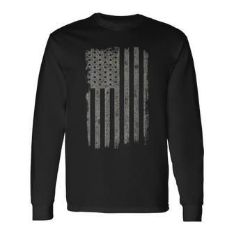 American Flag Vintage Patriotic Distressed American Flag Long Sleeve T-Shirt | Mazezy