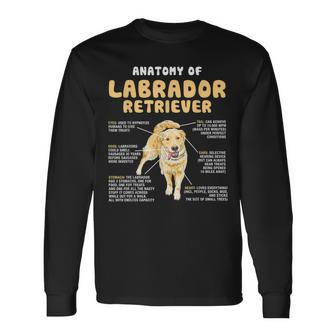 Anatomy Of Labrador Retriever Lovers Funny Lab Owners Men Women Long Sleeve T-shirt Graphic Print Unisex - Seseable
