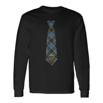 Anderson Tartan Necktie & Clan Badge Long Sleeve T-Shirt - Seseable