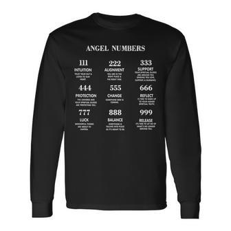 Angel Numbers Trendy With Sayings On Back Side Long Sleeve T-Shirt T-Shirt | Mazezy