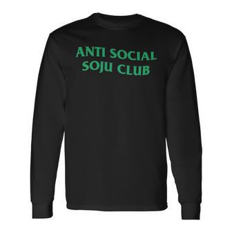 Anti Social Soju Club Abg Drinking Long Sleeve T-Shirt T-Shirt | Mazezy CA