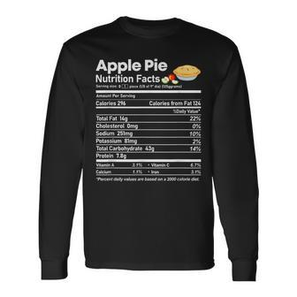 Apple Pie Nutrition Facts Funny Thanksgiving Christmas Men Women Long Sleeve T-shirt Graphic Print Unisex - Seseable