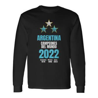 Argentina Campeones Del Mundo 2022 Long Sleeve T-Shirt | Mazezy