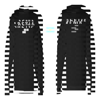 Argentina Flag Patriotic Flag Argentina Soccer Supporter Men Women Long Sleeve T-shirt Graphic Print Unisex | Seseable UK