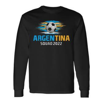 Argentina Squad 2022 Jersey Proud Argentina Flag Sun Of May Men Women Long Sleeve T-shirt Graphic Print Unisex - Seseable