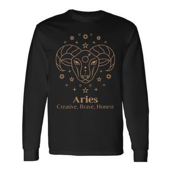 Aries Art Zodiac Aesthetic Long Sleeve T-Shirt T-Shirt | Mazezy