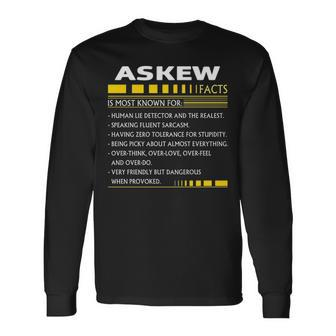 Askew Name Askew Facts Long Sleeve T-Shirt - Seseable