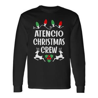 Atencio Name Christmas Crew Atencio Long Sleeve T-Shirt - Seseable