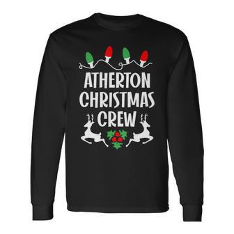 Atherton Name Christmas Crew Atherton Long Sleeve T-Shirt - Seseable