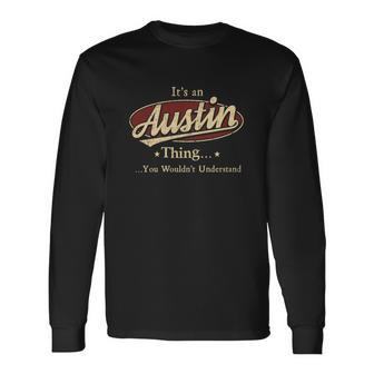 Austin Last Name Austin Name Crest Long Sleeve T-Shirt - Seseable