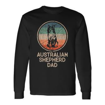 Australian Shepherd Dog Vintage Australian Shepherd Dad Long Sleeve T-Shirt - Seseable