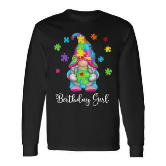 Autism Awareness Gnome Puzzle Birthday Girls Toddlers Long Sleeve T-Shirt - Seseable