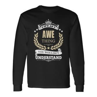 Awe Personalized Name Name Print S With Name Awe Long Sleeve T-Shirt - Seseable