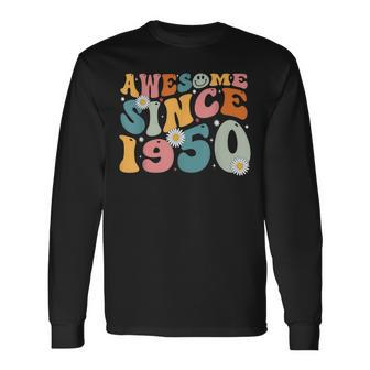 Awesome Since 1950 73Rd Birthday Retro Born In 1950 Long Sleeve T-Shirt - Seseable