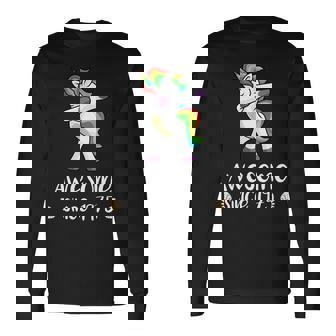 Awesome Since 1975 Cute Unicorn 43Rd Birthday Long Sleeve T-Shirt T-Shirt | Mazezy