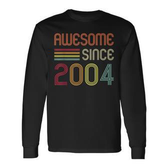 Awesome Since 2004 19Th Birthday Retro Long Sleeve T-Shirt | Mazezy