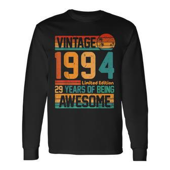 Awesome 29 Years Old 29Th Birthday Sunset Vintage 1994 Long Sleeve T-Shirt - Seseable