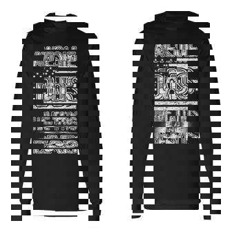 Awesome Dads Have Tattoos And Beards Fathers Day Vintage Long Sleeve T-Shirt - Thegiftio