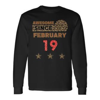 Awesome Since Februar 19 Leopardenmuster Vintage-Geburtstag Langarmshirts - Seseable