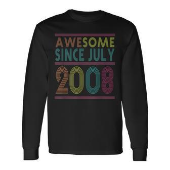 Awesome Since July 2008 Vintage Retro Birthday Long Sleeve T-Shirt - Seseable