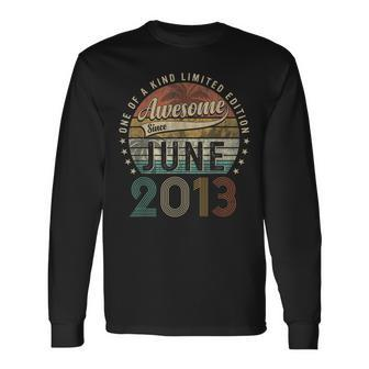 Awesome Since June 2013 10Th Birthday For 10 Year Old Long Sleeve T-Shirt - Seseable