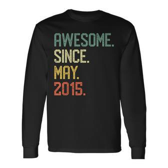 Awesome Since May 2015 T-Shirt Vintage 4Th Birthday Long Sleeve T-Shirt | Mazezy