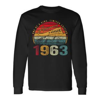 Awesome Since 1963 60 Years Old 60Th Birthday Gift Men Women Long Sleeve T-shirt Graphic Print Unisex - Seseable
