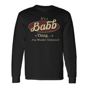 Babb Personalized Name Name Print S With Names Babb Long Sleeve T-Shirt - Seseable
