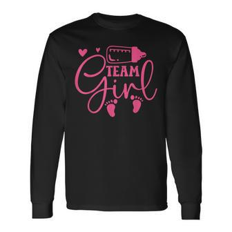 Baby Shower Party Favors For Girl Team Girl Gender Reveal Long Sleeve T-Shirt T-Shirt | Mazezy
